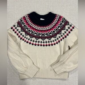 GAP Kids Navy and Pink Knit Sweater girls size 5 or XS